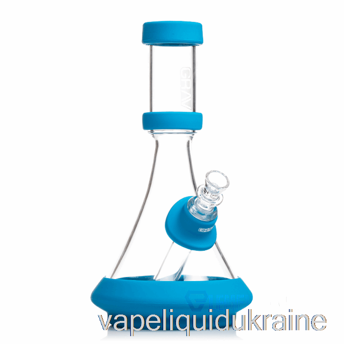 Vape Liquid Ukraine GRAV Deco Beaker in Silicone Clear + Blue